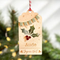 Charger l'image dans la visionneuse de la galerie, Etiquette chaussette de Noël en bois 🌿 HOUX 🌿
