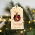 Charger l'image dans la visionneuse de la galerie, Etiquette chaussette de Noël en bois 🎄 BOULE 🎄
